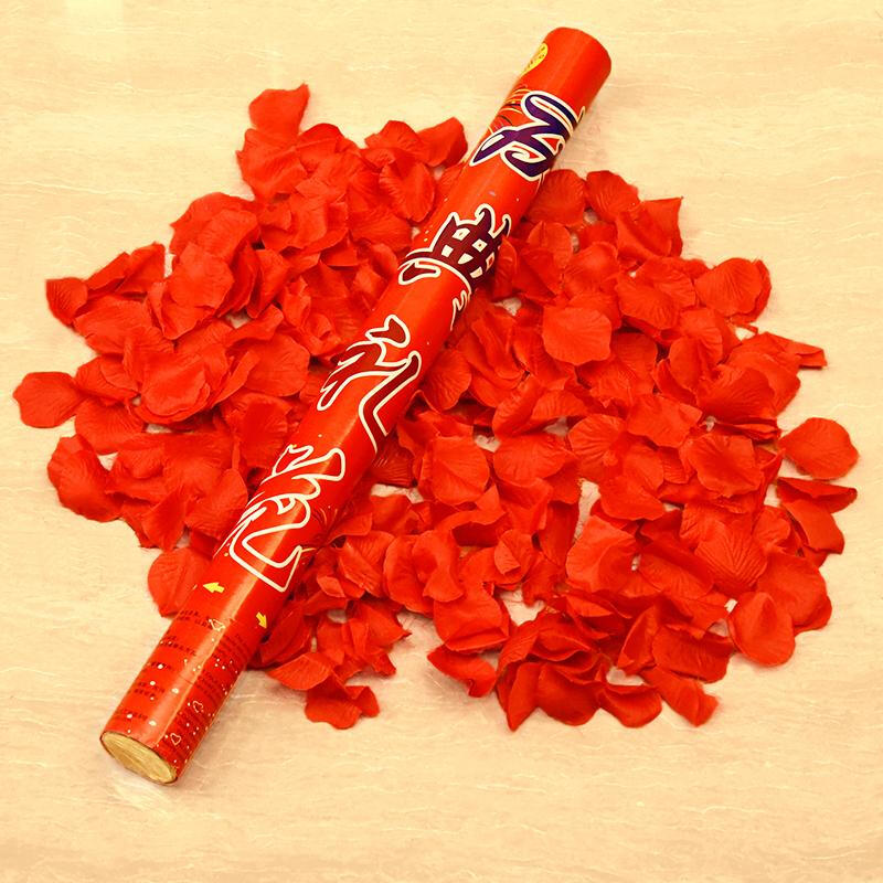 婚庆用品礼炮喷彩带礼花筒结婚婚礼庆典手持花筒开业花瓣礼花批 @彩带款4根(80型号)